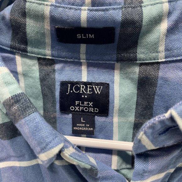 J Crew Shirt Men Large Adult Casual Blue Button Up Long Sleeve Outdoors Collared - Picture 3 of 11